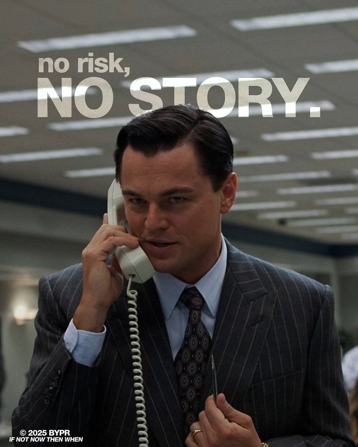 Motivační obrázek o odvaze dělat rozhodnutí a žít vědomě: No risk, no story – Lagom přístup